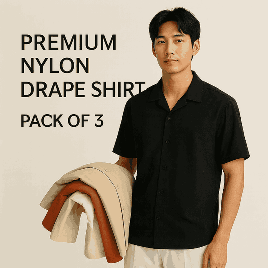 K-Flex Oversized Signature Shirts – Pack of 3 (Black + White + Beige)