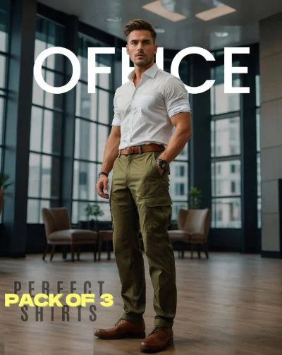 Luxurious Men's Smart-Casual |Slim Fit Shirts - Pack of 3